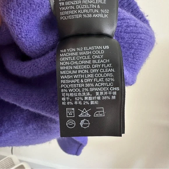 & Other Stories Blue Oversized Mock Neck Sweater, 8% Wool, Size XS - Picture 8 of 15